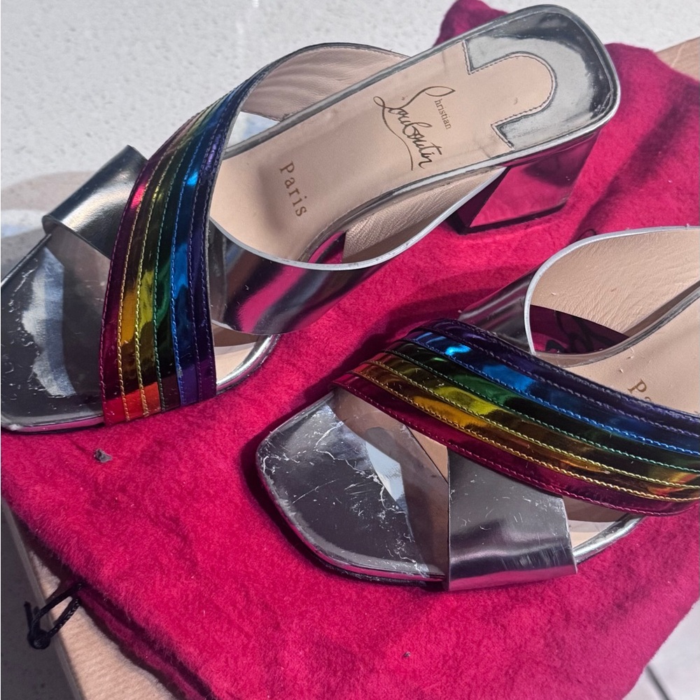 Christian Louboutin Multicolor Strappy Heels - Picture 3 of 6